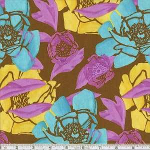   Givens Sweet Poppies Auqa Fabric By The Yard tina_givens Arts