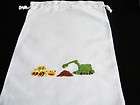 PURE LINEN HAND EMBROIDERED LAUNDRY BAG / TOY STORAGE BAG