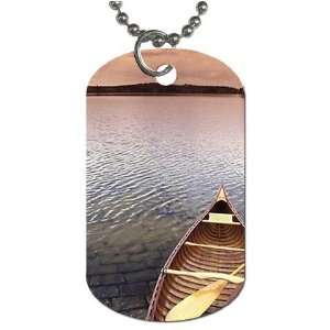  Kayak lake scenic photo Dog Tag with 30 chain necklace 