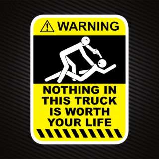 TOUCH MY TRUCK & DIE warning sticker for work ute truck  
