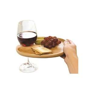  Bamboo Appetizer Tray and Wine Caddy 
