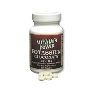 Potassium Gluconate (Chelated), 100 500mg Tablets per Bottle (4 Pack)
