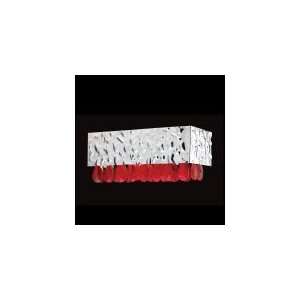   056 Martellato 1 Light Large Wall Sconce in Chrome/Red Crystal Shade