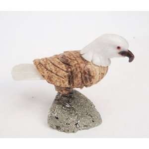 Natural Gemstone Aragonite Eagle Carving Figurine 4.0 