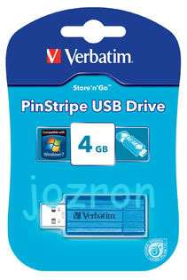 Verbatim Pinstripe 4GB 4G USB Flash Pen Drive Disk Blue  