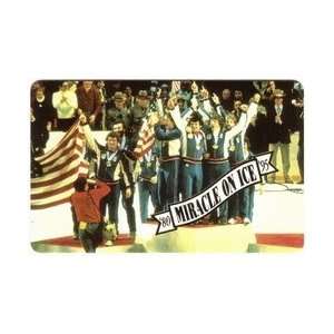   Phone Card Miracle On Ice 1980 Olympic Hockey Entire Team On Podium