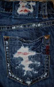 Mens MEK Capetown Bootcut Distressed Jeans sz 31 x 33 EUC  