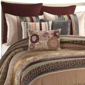 Mini Comforter Set PLUM STRIPE Purple Blue Velvet SIZES T F/Q K All 