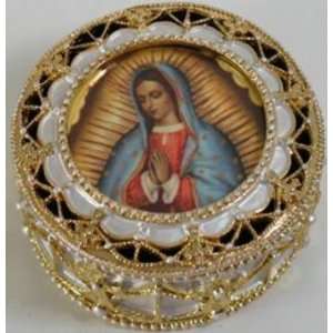  Guadalupe Velvet Lined Rosary Box (489 G)   2.5 x 1.25 