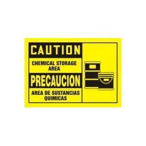  CHEMICAL STORAGE AREA (W/GRAPHIC) (BILINGUAL) Sign   10 x 