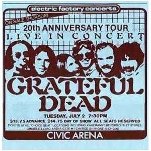  Grateful Dead 1985 20th Anniversary Tour Civic Arena Jerry 