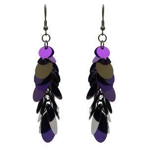  Ivy Hematite Purple Hook Earrings Jewelry