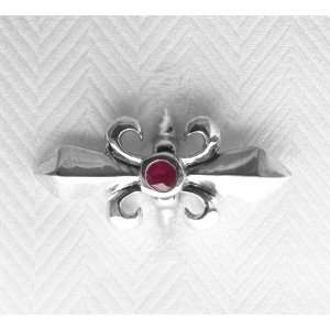  Fleur De Lis with Ruby Cufflinks Amyn The Jeweler 