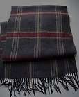 Charcoal Cream & Burgundy Plaid V Fraas Scarf made in G