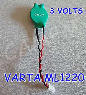 Varta ML1220 3V CMOS Rechargeable Laptop Battery w/plug  