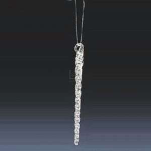  SET OF 12 GLASS CLEAR TWIST ICICLE ORNAMENTS