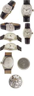 Rare Waltham Art Deco 14K White Gold Mans Wrist Watch  