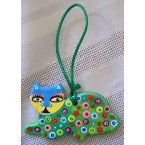   Dotted Kitty Paper Clay Ornament by Hallie Engel