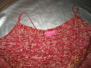 BCBGIRLS Red + Pink Print TANK TOP Cami BCBG Blouse Size SMALL  