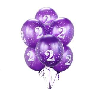  #2 Purple Balloons (6) Party Supplies Toys & Games