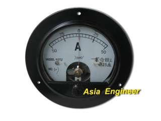 Round Analog AMP Panel Meter Gauge DC +/  50A + Shunt  