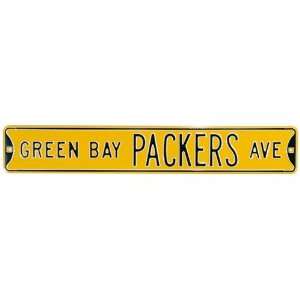  NFL Green Bay Packers 36 x 6 Gold NFL Steel Street Sign 