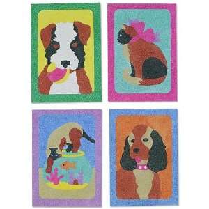  Sand Art Boards 5x7   Dogs & Cats (Pack of 12) Toys 