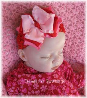 VALENTINES DAY INFANT TODDLER + HAIR BOW HEADBAND CLIP  