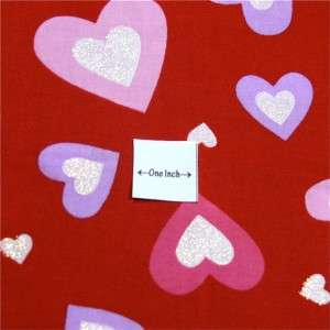   Traditions Cotton Fabric, White Hearts on Red, Valentines 1 Yard