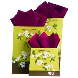 The Gift Wrap Company Namaste Tall Purse Gift Bag Printed on Silk, 7.5 