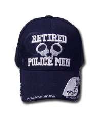 NAVY BLUE RETIRED POLICEMAN BASEBALL CAP HAT POLICE ADJ