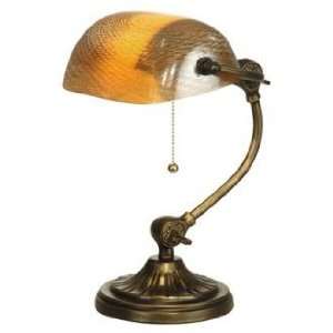   Favrile Accents Antique Gold Bankers Desk Lamp