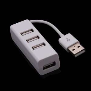 4 Port USB 2.0 Hub, Power Strip Style, White