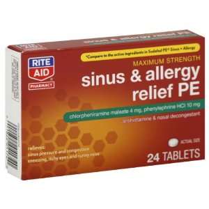  Rite Aid Sinus & Allergy Relief PE, 24 ea Health 