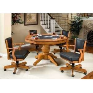  Oak Poker Table & 4 Game Chairs