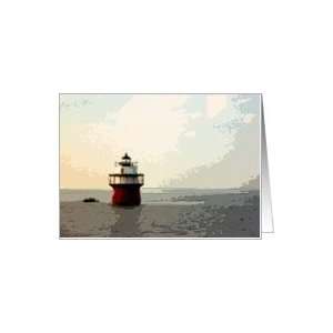  Artistic Rendering of Lighthouse in Fog Blank Card Card 