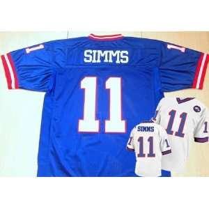 Authentic Jerseys New York Giants #11 Phil Simms Throwback Blue Jersey 