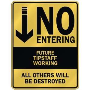   NO ENTERING FUTURE TIPSTAFF WORKING  PARKING SIGN