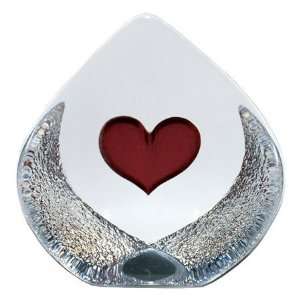  Heart Etched Crystal Sculpture by Mats Jonasson Kitchen 