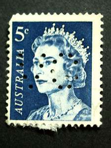 Australia QEII 5 cent Perf VG Used Stamp  