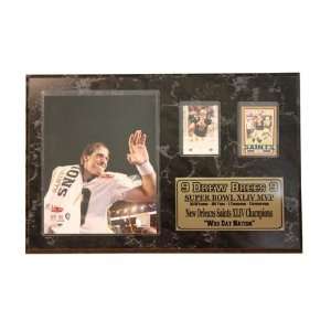  Encore Select 530 FBNO9 Drew Brees 13x20 Two Card Plaque 