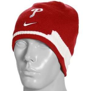 Nike Philadelphia Phillies Red Drag Bunt Knit Beanie 