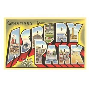  Greetings from Asbury Park, New Jersey Giclee Poster Print 