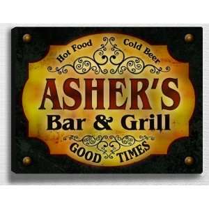  Ashers Bar & Grill 14 x 11 Collectible Stretched 