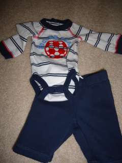 Babies R Us Soccer Team outfit (includes onesie and pants)