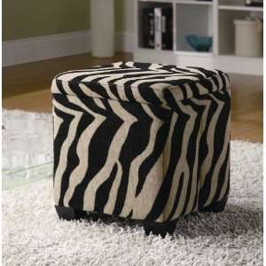   Print Fabric Upholstered Storage Ottoman by Coaster 