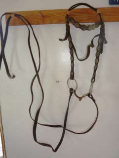 Used Western Horse Bridle Set Leather Saddle Tack w Bit n Reins 