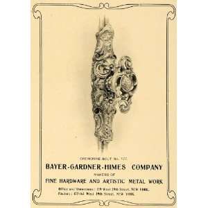  1903 Ad Bayer Gardner Himes Hardware Artistic Metal 