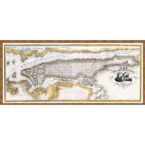  Framed Manhattan Map, Circa 1852