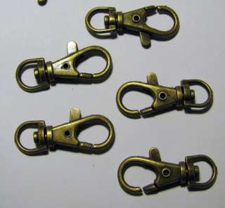 12 SWIVEL CLIPS~Clasp 1.5 long ANTIQUE Brass STEAMPUNK  